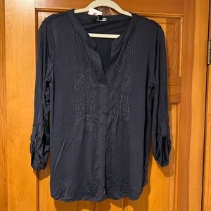 NWT- Cable & Gauge- Dark Gray- 3/4 Button Sleeve Shirt- Size L